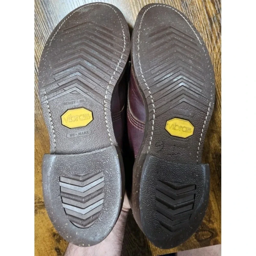Chippewa LL Bean Shoes Mens 8EE Brown‎ Leather Oxford Vibram Soles Boots